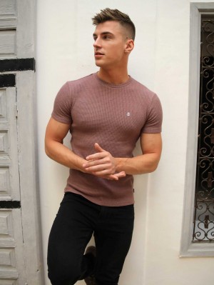 Blakely Agadir Textured T-Shirt Vinröda | 8049263-OH
