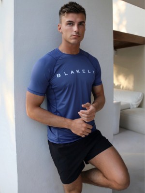 Blakely Alert Gym T-Shirt Blå | 6584927-VB