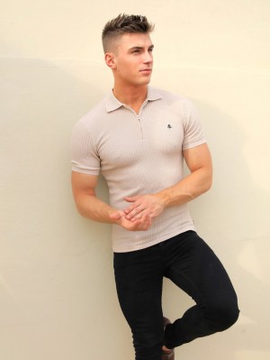 Blakely Anzi Textured Polo Sand | 8913524-YH