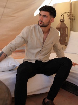 Blakely Berkane Linen Shirt Tan | 1894573-RE