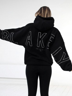 Blakely Borg Isabel Oversized Hoodie Svarta | 6473210-TP