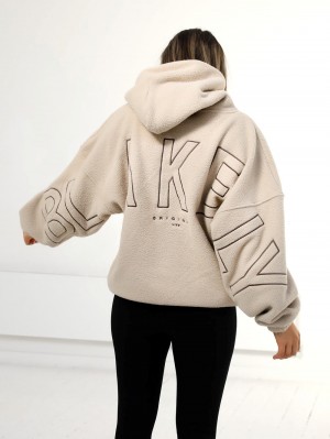 Blakely Borg Isabel Oversized Hoodie Tan | 6081935-NO