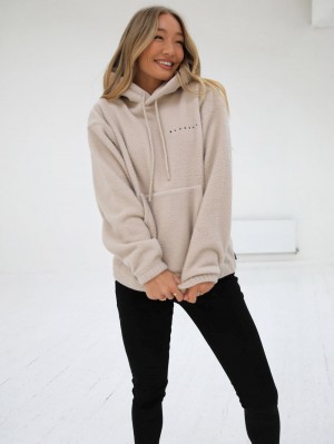 Blakely Borg Womens Oversized Hoodie Tan | 7806142-BE