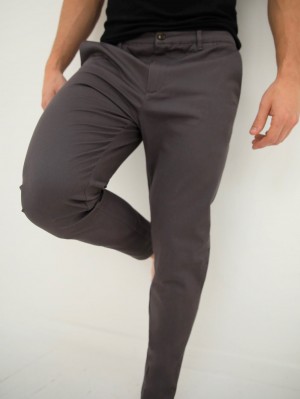 Blakely Cavill Slim Fit Tailored Chinos Charcoal | 1075298-RZ