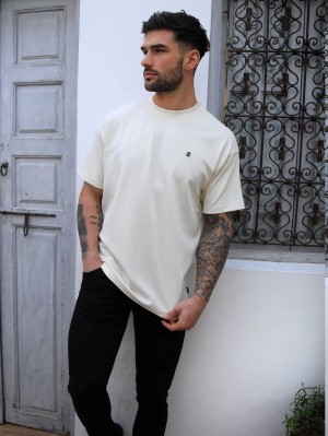 Blakely Ceuta Textured Oversized T-Shirt Vita | 2597108-YW