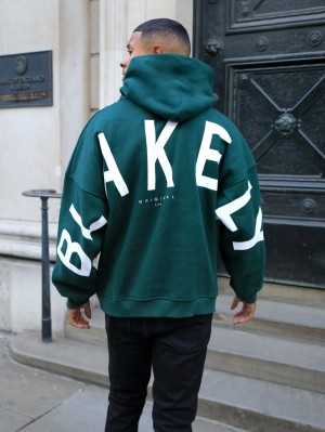 Blakely Idris Oversized Hoodie Gröna | 9125380-TE