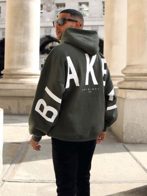 Blakely Idris Oversized Hoodie Khaki Gröna | 9410283-US