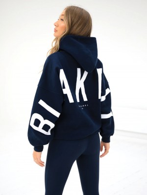Blakely Isabel Oversized Hoodie Marinblå Blå | 3584612-KP