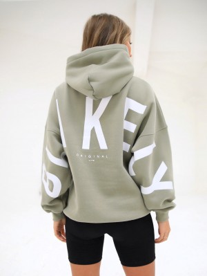 Blakely Isabel Oversized Hoodie Olivgröna | 2680537-CP