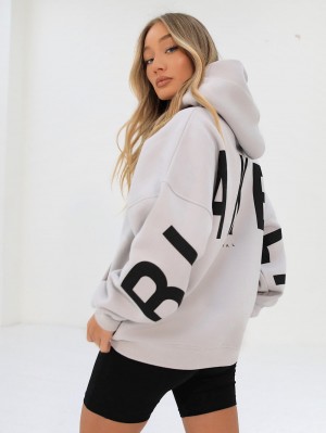 Blakely Isabel Oversized Hoodie Stone | 9274536-FP
