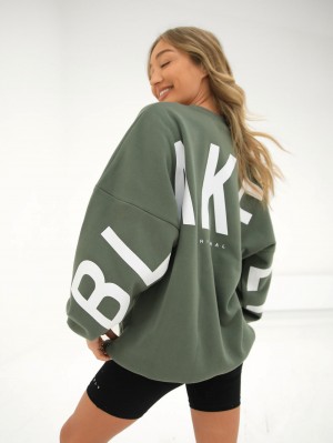 Blakely Isabel Oversized Jumper Khaki Gröna | 1978634-AK