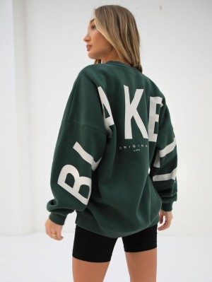 Blakely Isabel Oversized Jumper Mörkgröna | 9075638-JG