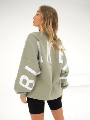 Blakely Isabel Oversized Jumper Olivgröna | 2954168-ZY