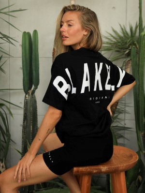 Blakely Isabel Oversized T-Shirt Svarta | 7512308-HN