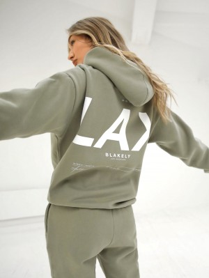 Blakely LAX Women's Oversized Hoodie Olivgröna | 4962873-AU