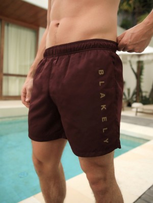 Blakely Lugano Swim Shorts Vinröda | 4105726-DM