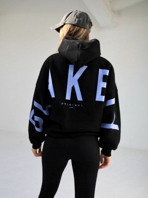 Blakely Members Isabel Oversized Hoodie Svarta Blå | 1274608-KM