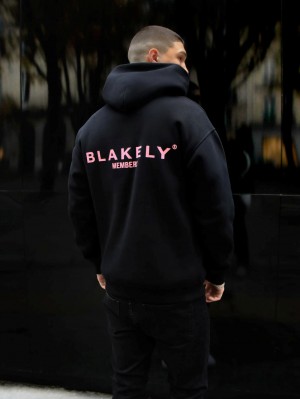 Blakely Members Relaxed Hoodie Svarta Rosa | 6340951-NU