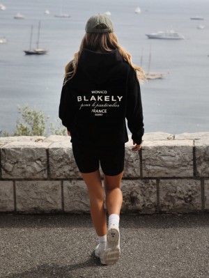 Blakely Monaco Women's Relaxed Hoodie Svarta | 0437269-GS