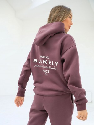 Blakely Monaco Women's Relaxed Hoodie Vinröda | 7123405-XN