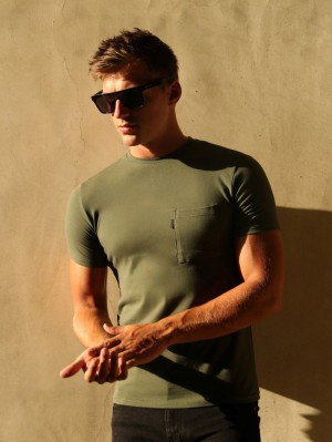 Blakely Pocket T-Shirt Khaki | 4520178-TJ