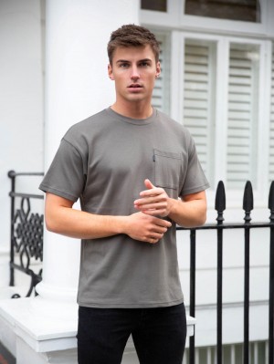 Blakely Relaxed Pocket T-Shirt Charcoal | 9761823-XE