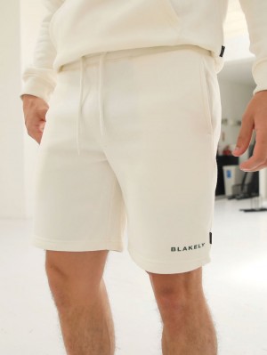 Blakely Riviera Initial Jogger Shorts Ivory | 7689315-UK