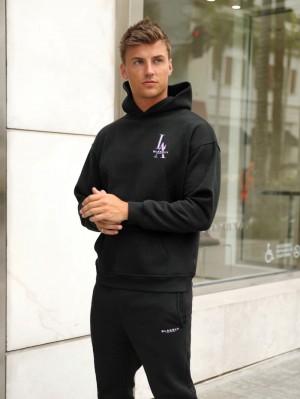 Blakely Sports Club Relaxed Hoodie Svarta | 4152630-IZ