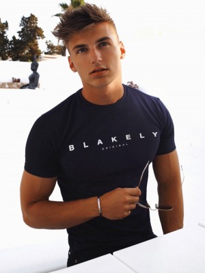 Blakely Stockbridge T-Shirt Marinblå | 4102953-GH