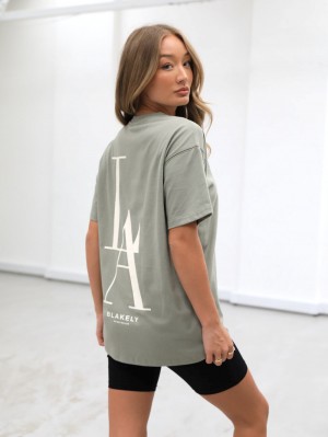 Blakely Studio Relaxed T-Shirt Olivgröna | 1036785-CP