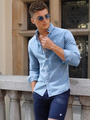 Blakely Sutton Denim Shirt Blå | 3248705-KU