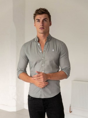 Blakely Wexford Fitted Stretch Shirt Ljusgrå | 4813075-CR