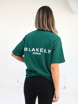 Blakely Womens Members Relaxed T-Shirt Mörkgröna | 8956012-GK