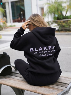 Blakely Women's Sports Club Relaxed Hoodie Svarta | 0581723-NU