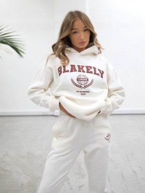 Blakely Women's Varsity Relaxed Hoodie Vita | 7912083-PC